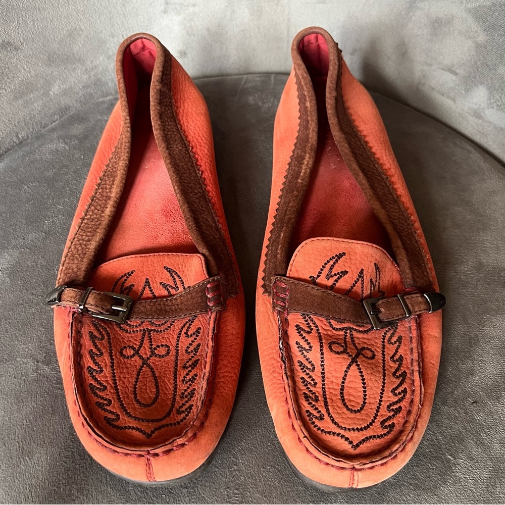 AEROSOLES Orange and Brown Loafers
